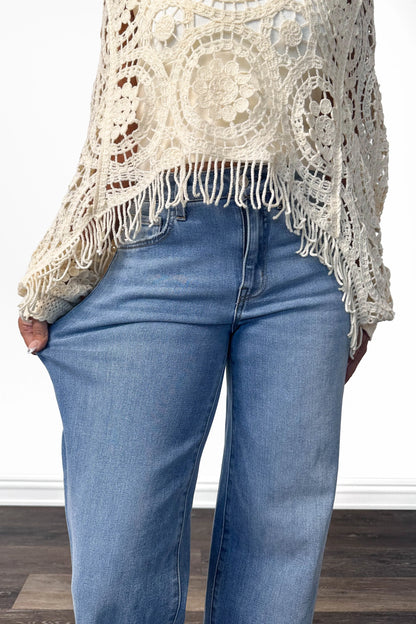 The Franki High-Rise A Line Wide Leg Denim