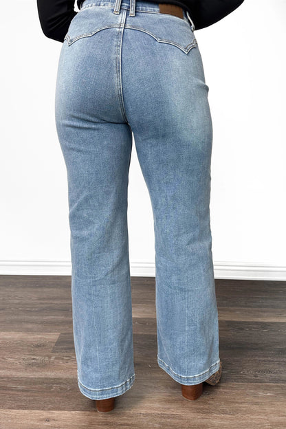 The Scout High-Rise Tummy Control Double Pocket Wide Leg Denim