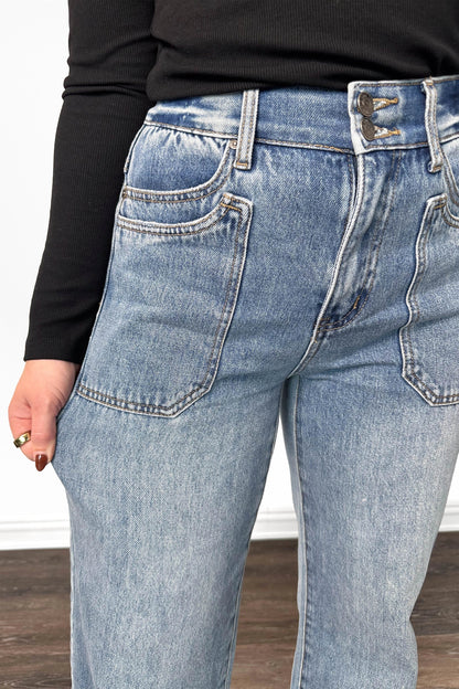 The Scout High-Rise Tummy Control Double Pocket Wide Leg Denim