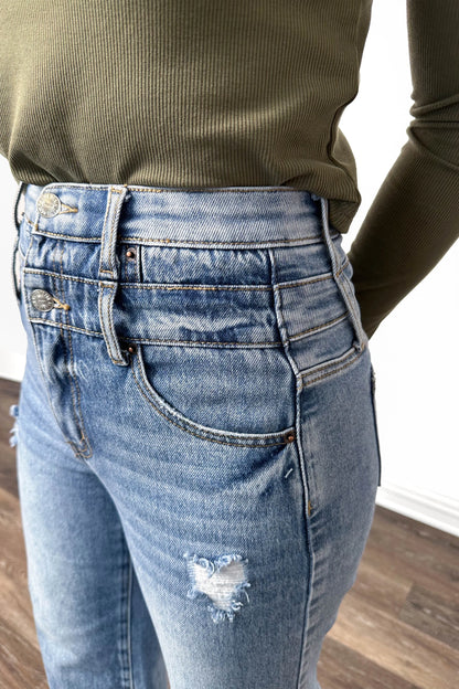 The Diane High-Rise Tummy Control Double Waist Wide Leg Denim