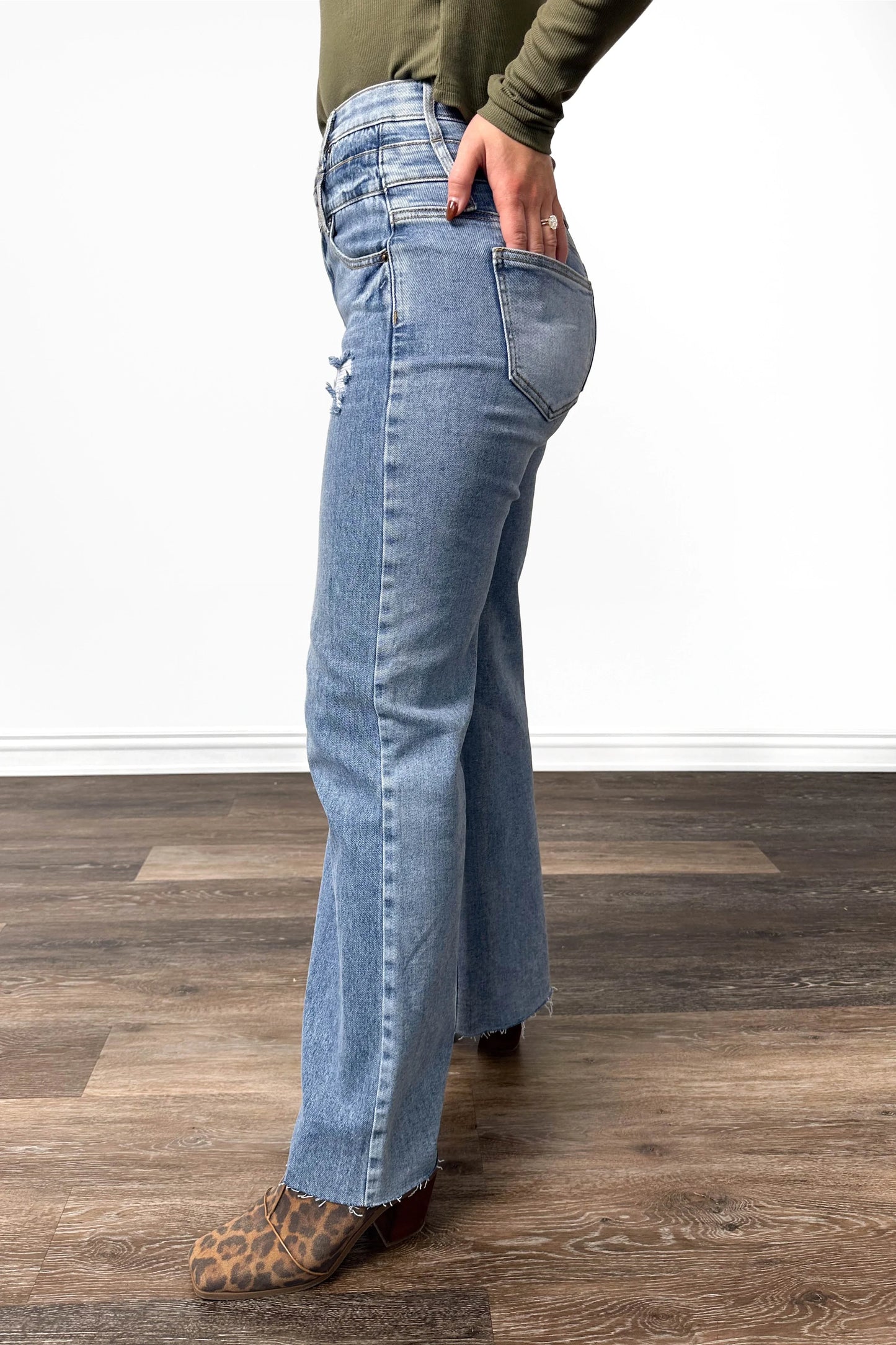 The Diane High-Rise Tummy Control Double Waist Wide Leg Denim