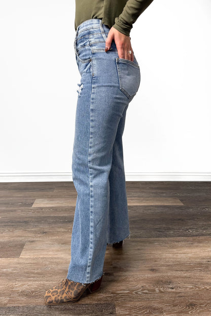 The Diane High-Rise Tummy Control Double Waist Wide Leg Denim