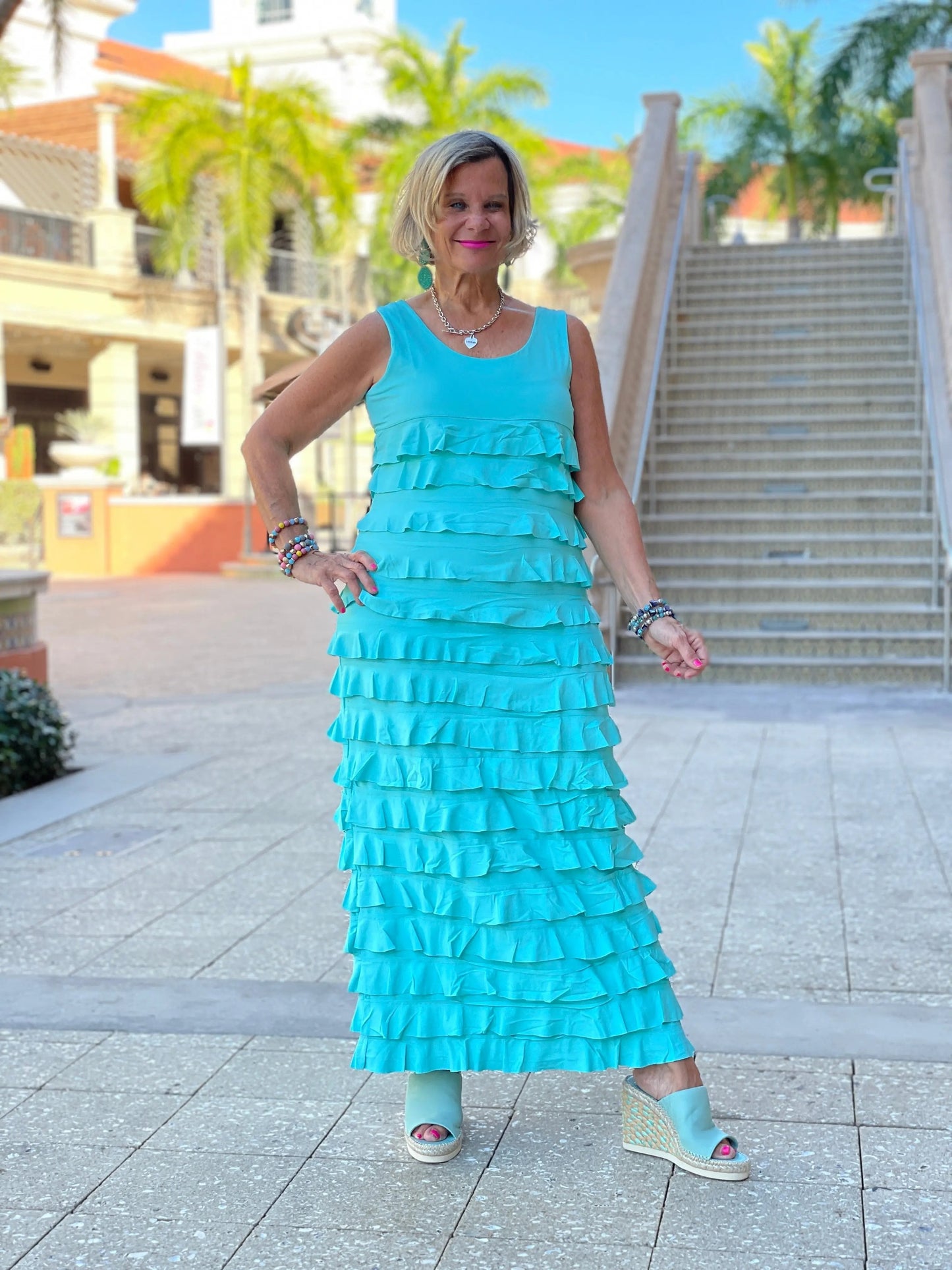 SEAFOAM CHA CHA MAXI DRESS