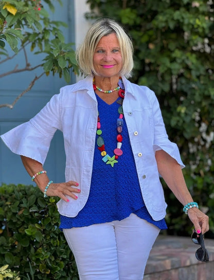 SOUTH BEACH DENIM WHITE JACKET - ILLUSION