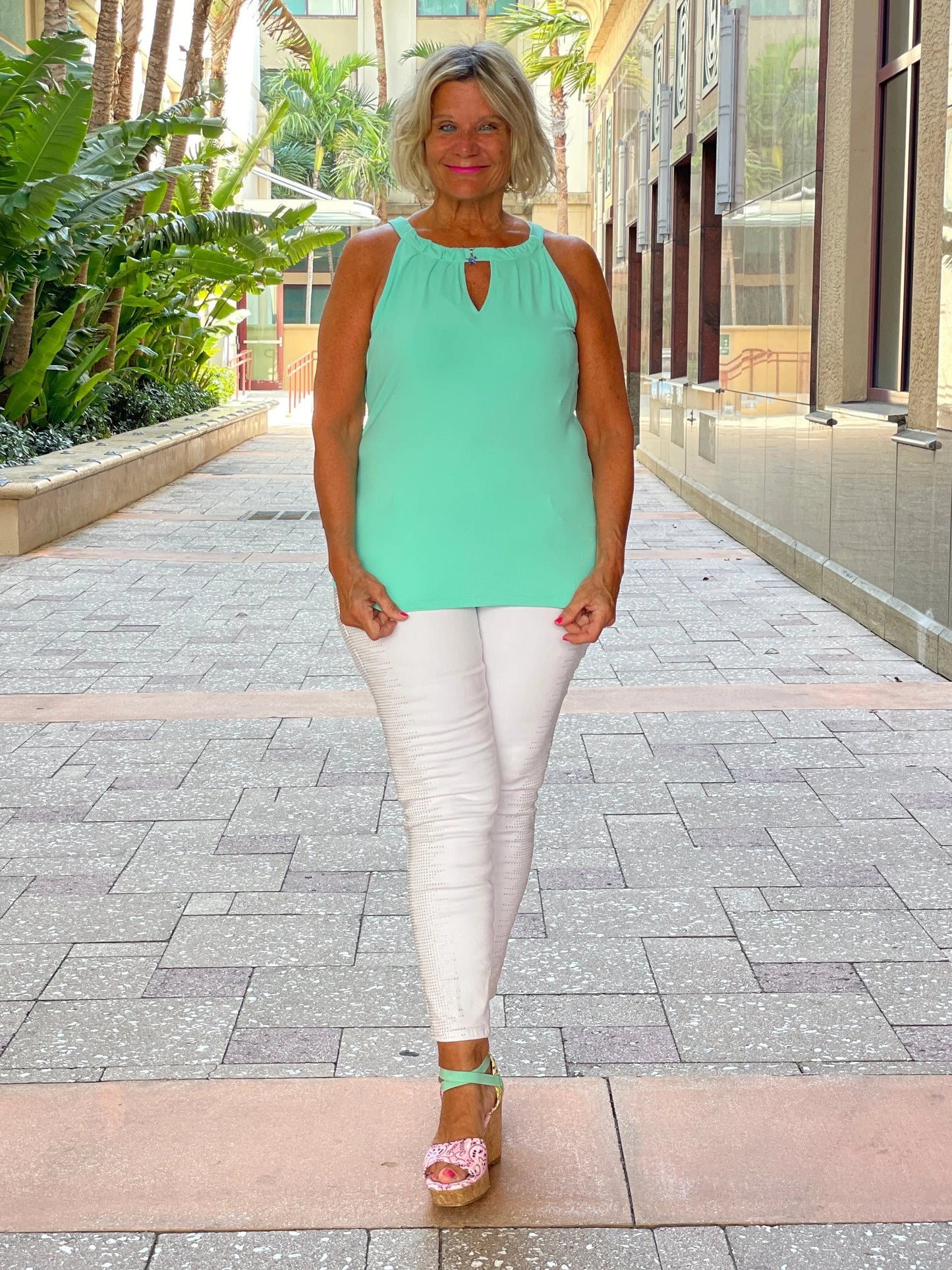 SEAFOAM GREEN KEYHOLE TOP FINAL SALE