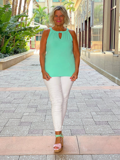 SEAFOAM GREEN KEYHOLE TOP FINAL SALE