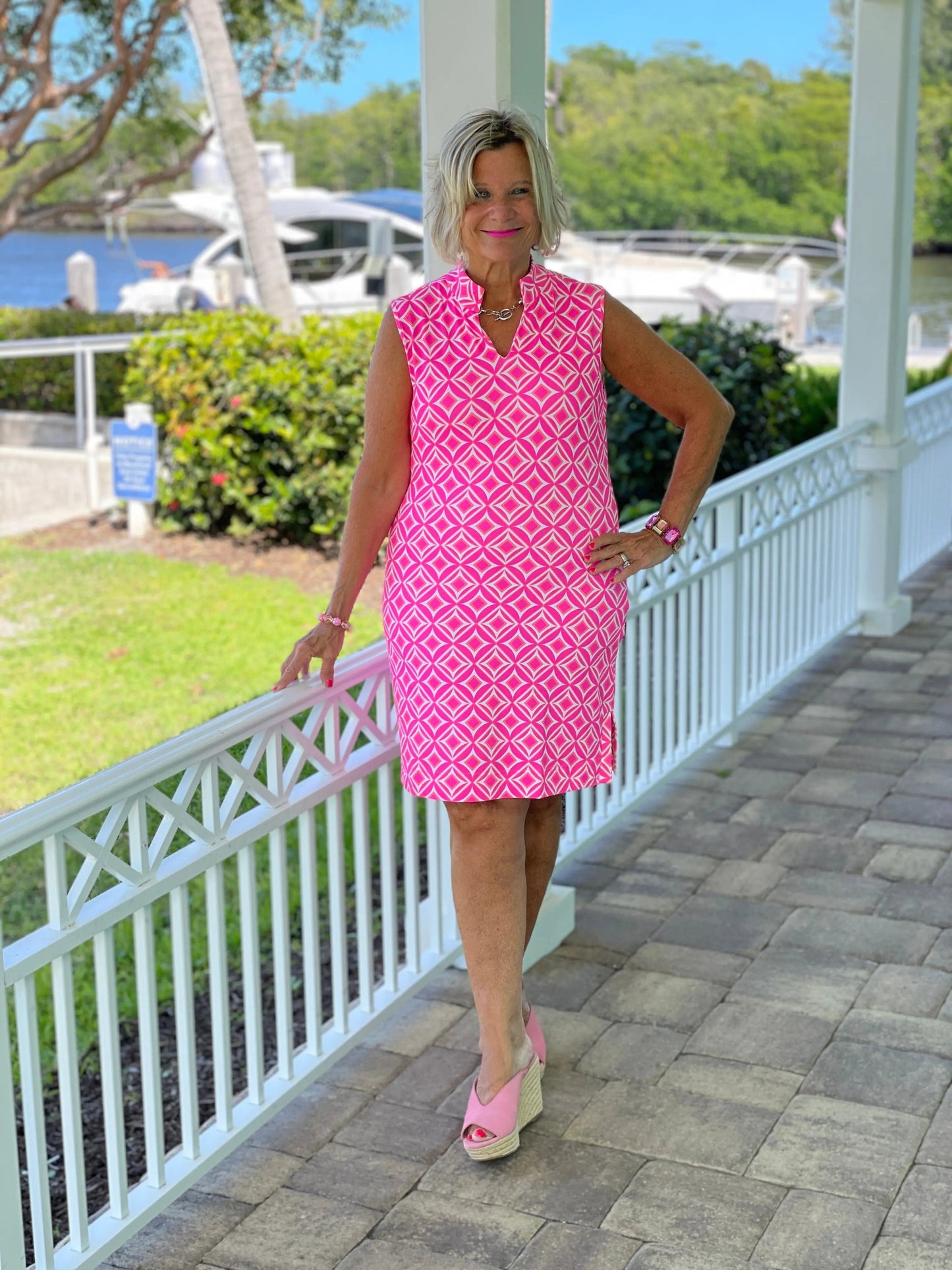 PINK DIAMONDS COLLAR DRESS