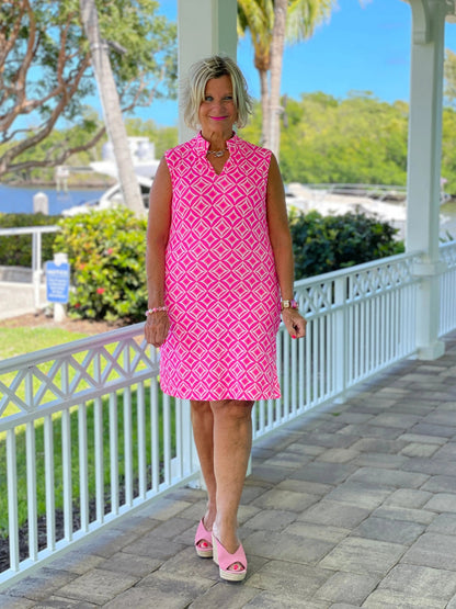 PINK DIAMONDS COLLAR DRESS
