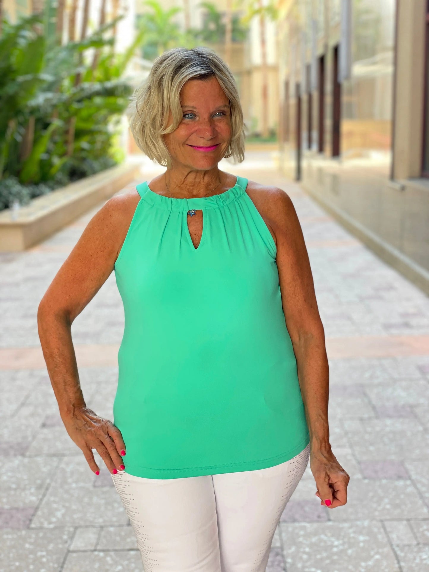 SEAFOAM MINT GREEN  KEYHOLE TOP FINAL SALE