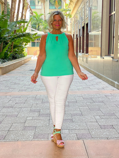 SEAFOAM MINT GREEN  KEYHOLE TOP FINAL SALE