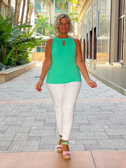 SEAFOAM MINT GREEN  KEYHOLE TOP FINAL SALE