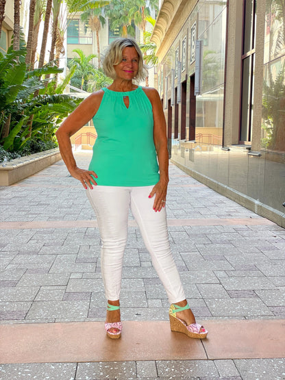 SEAFOAM MINT GREEN  KEYHOLE TOP FINAL SALE