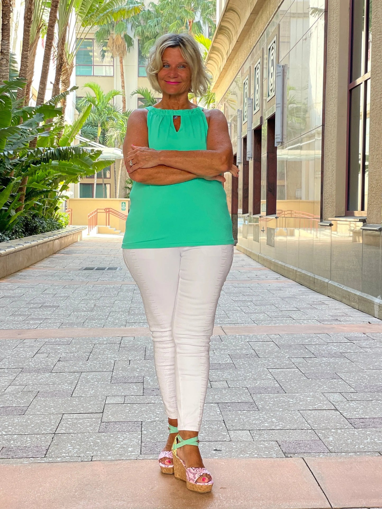 SEAFOAM MINT GREEN  KEYHOLE TOP FINAL SALE
