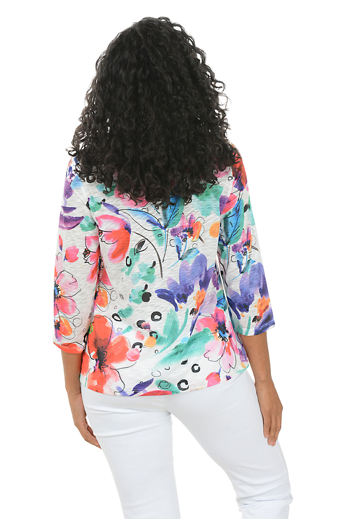Watercolor Lightweight V-Neck Top