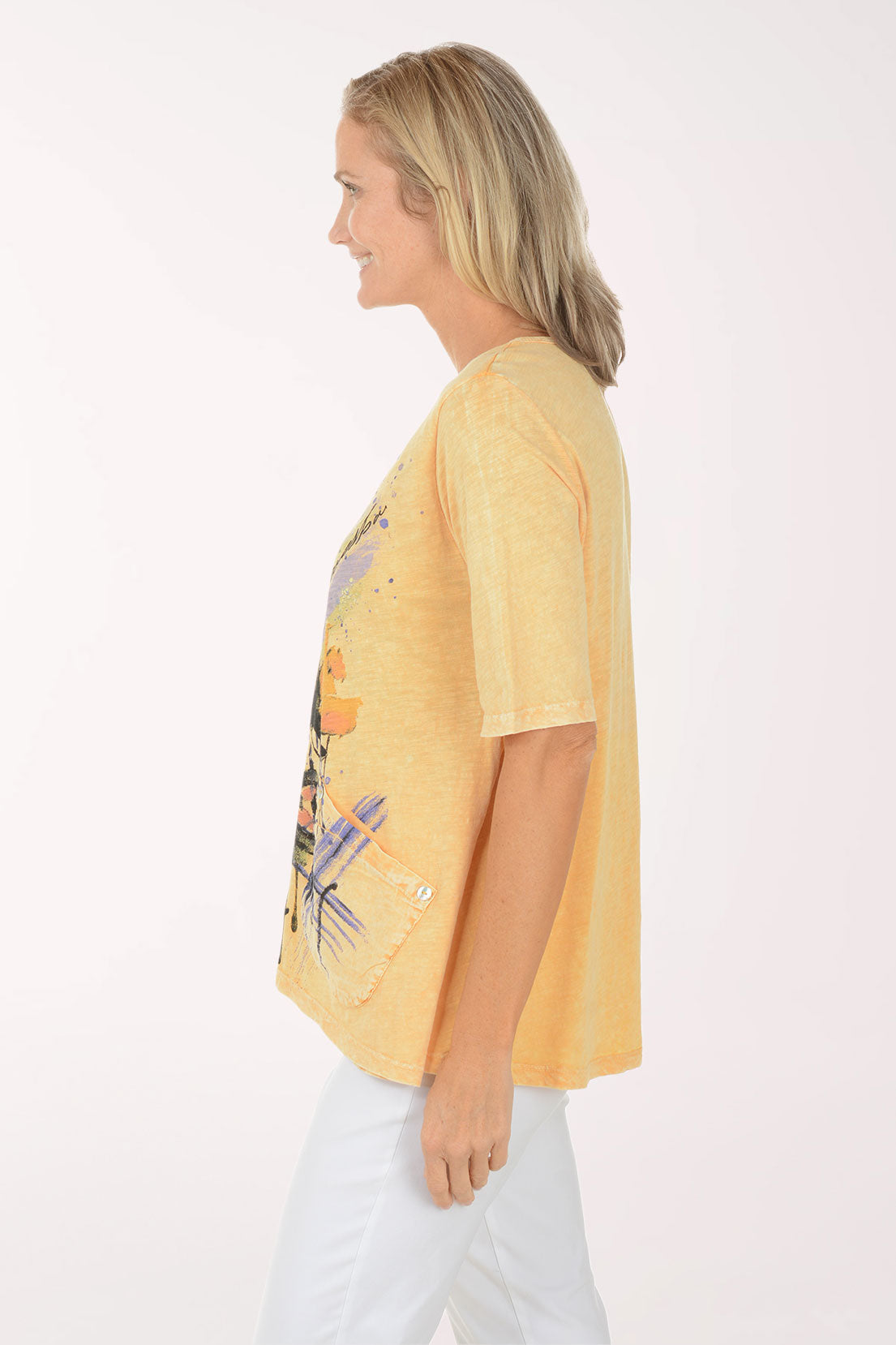 Wind Flower Mineral Washed Shark Bite Tunic