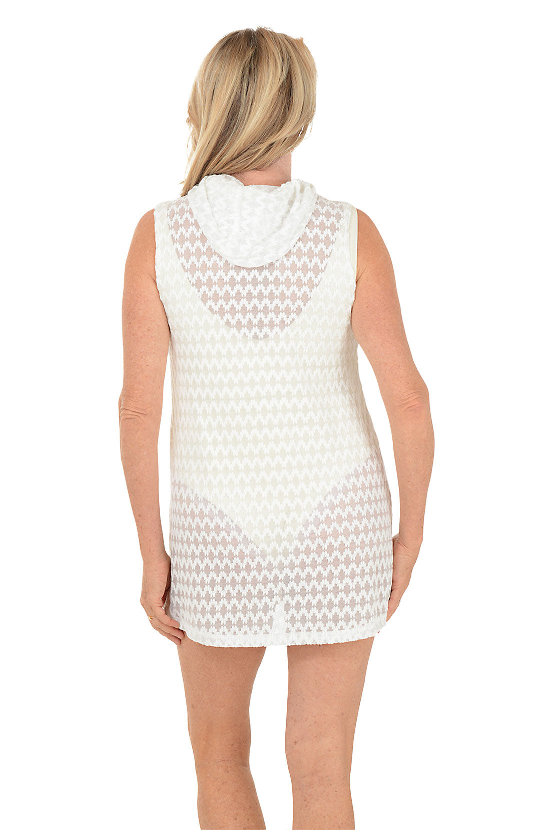 Tropez Sleeveless Zip-Front Hoodie Cover-Up