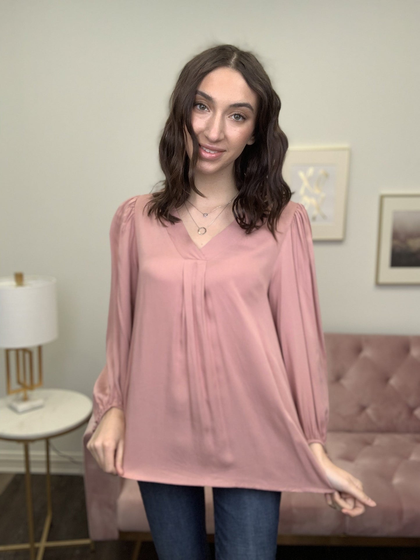 Happy By My Side Women's Puffy Long Sleeve Top