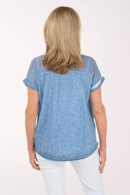 V-Neck 100% Linen Tee
