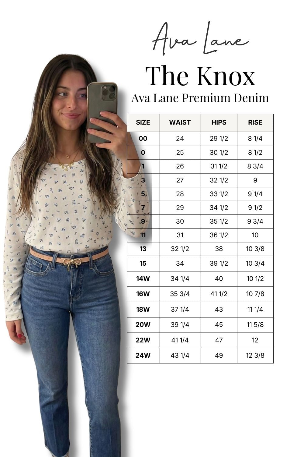 The Knox Mid-Rise Cropped Bootcut Tummy Control Jeans - Blue