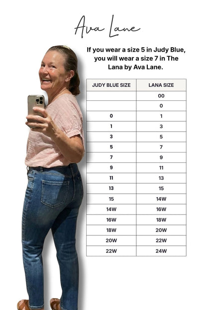 The Lana Mid-Rise Tummy Control Straight Leg Denim