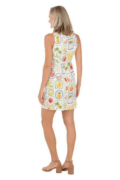 White Fruitopia Sleeveless Shift Dress