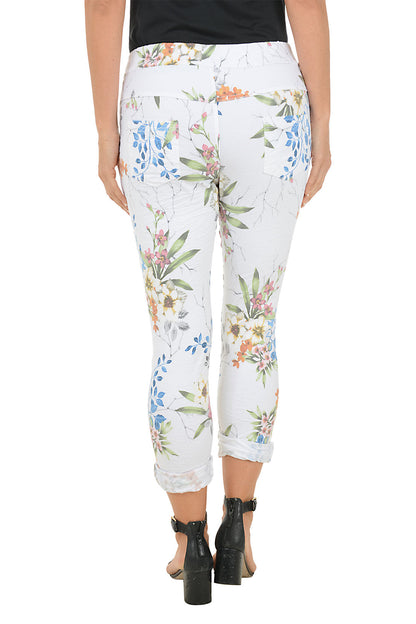 White Wildflowers Jogger Pant