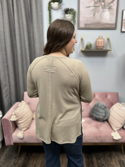 Absolutely You Women's Waffle Knit Long Sleeve Top