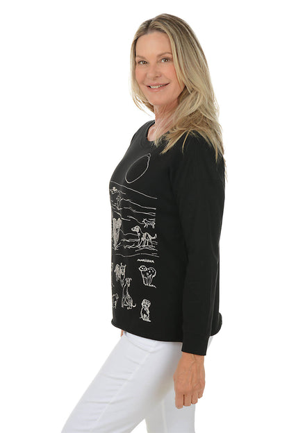 White Beach Dogs Drop Shoulder Sweatshirt