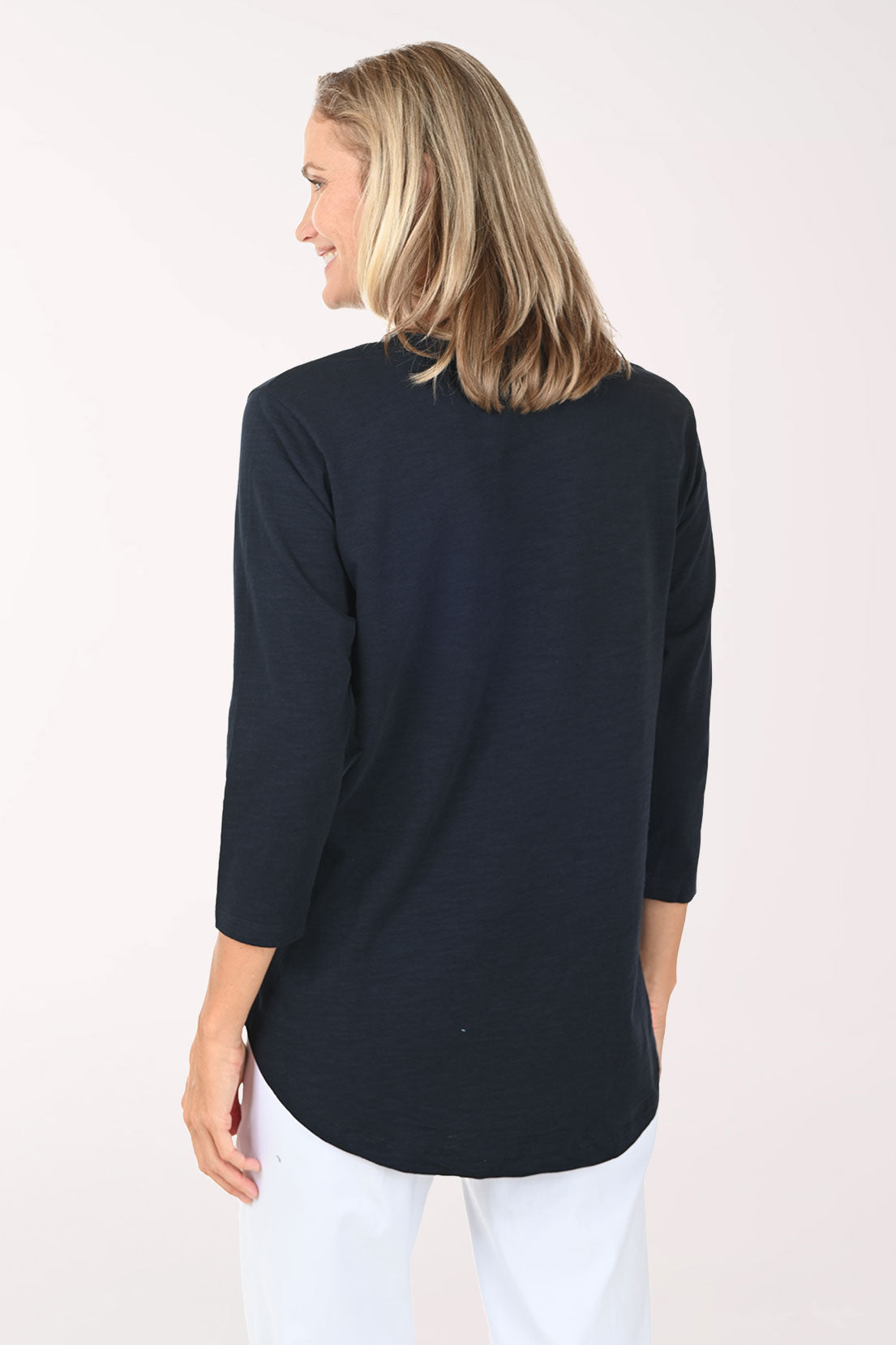 White And Navy Sailboats Cotton Tunic Top