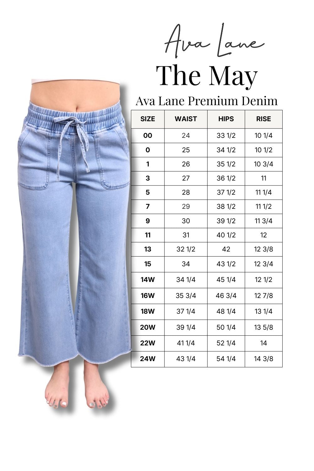 The May High-Rise Elastic Waist Wide Leg Jeans