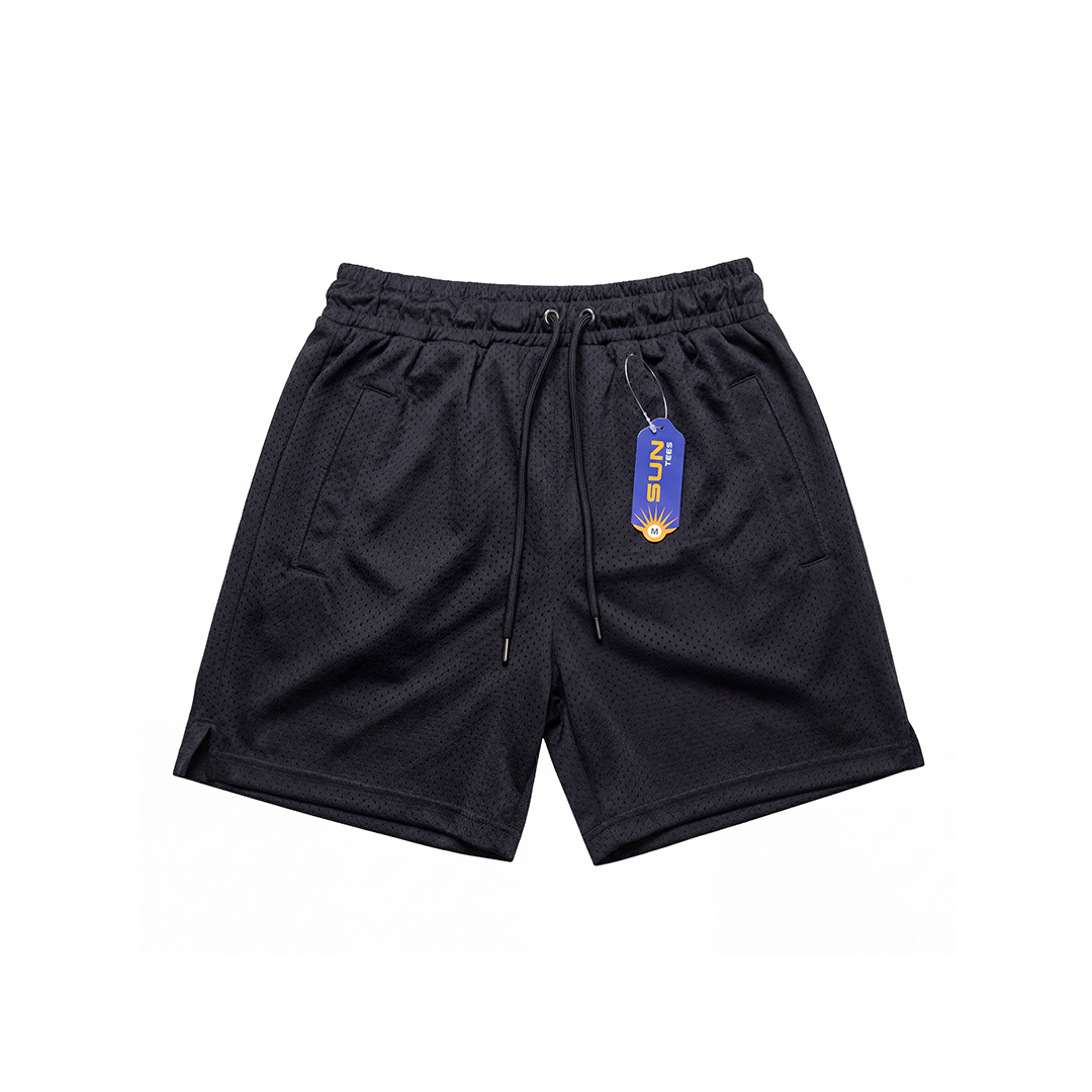 Mesh Shorts Solid Black
