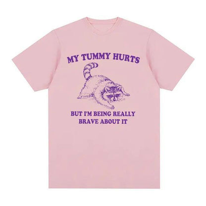 Brave about It Raccoon Meme T Shirts Funny Men Women