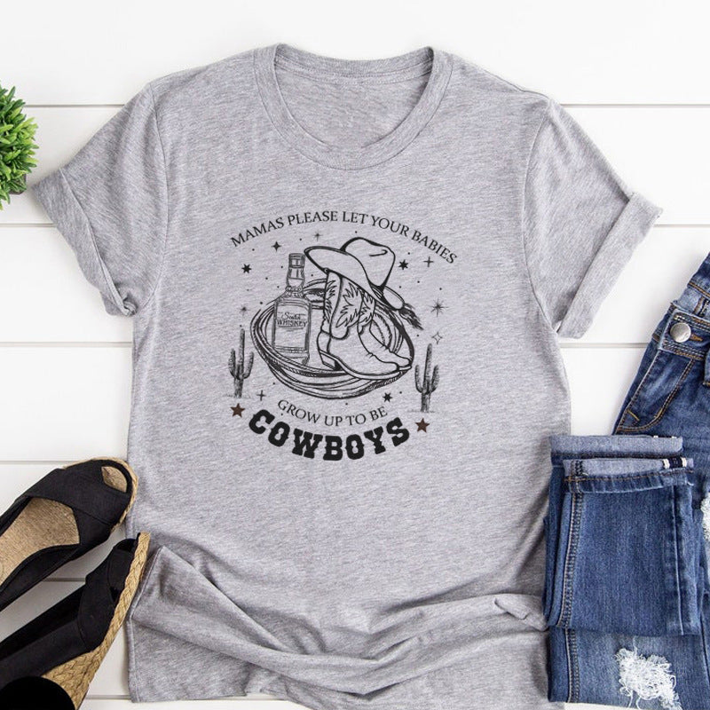 Denim Graphic T-Shirt Vintage Western