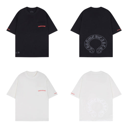 CHH Chrome Heart T Shirts Chrome Hearts Sanskrit Horseshoe Pattern Short Sleeve T-Shirt