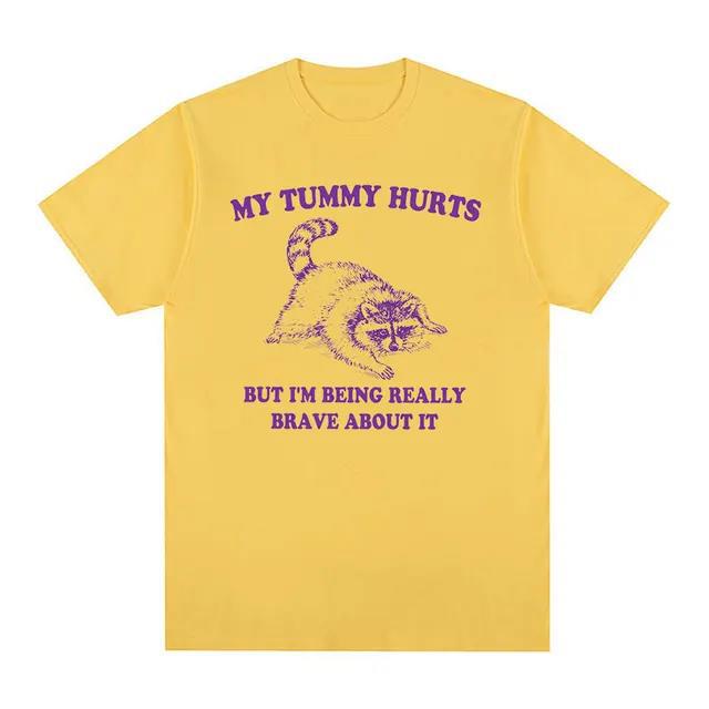 Brave about It Raccoon Meme T Shirts Funny Men Women