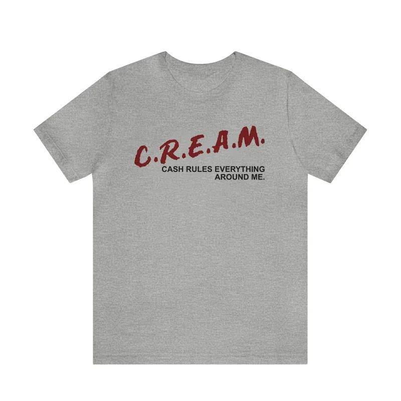 Cash Rules Graphic Tees Cute Funny Meme Short Sleeve Women