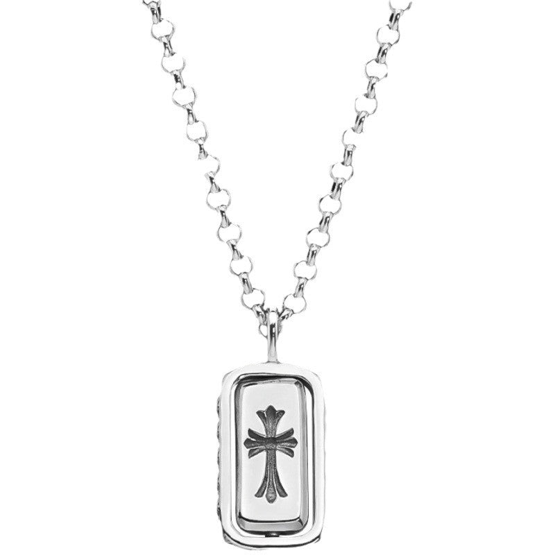 Chrome Hearts Necklace Rotatable Square Pendant Vintage Sword Cross Necklace
