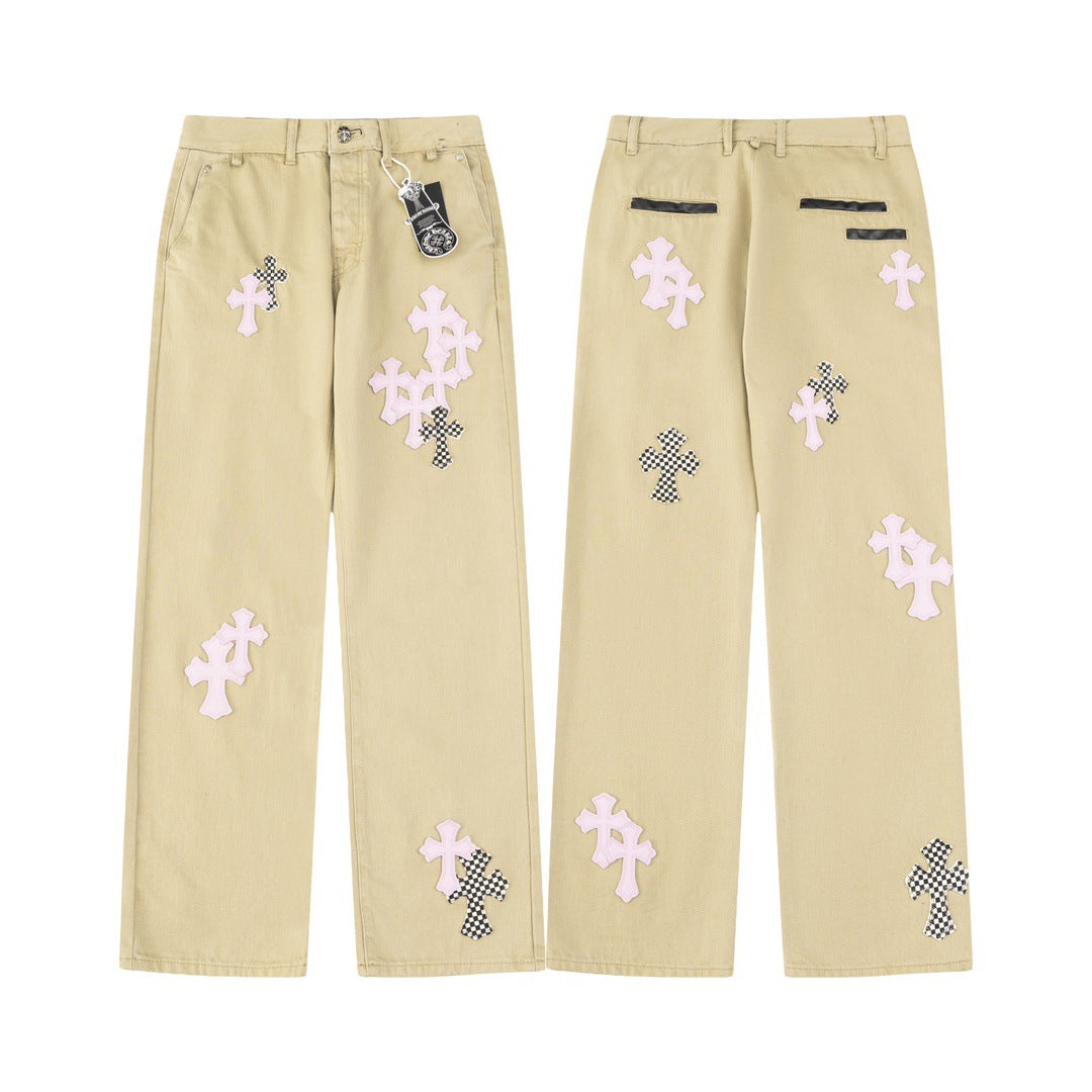 CHH Chrome Hearts Jeans Unisex Casual Loose Jeans