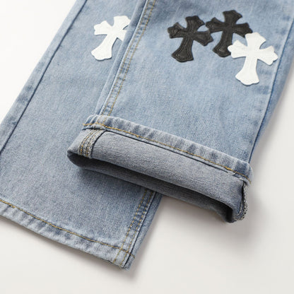 CHH Chrome Hearts Jeans Unisex Casual Loose Jeans
