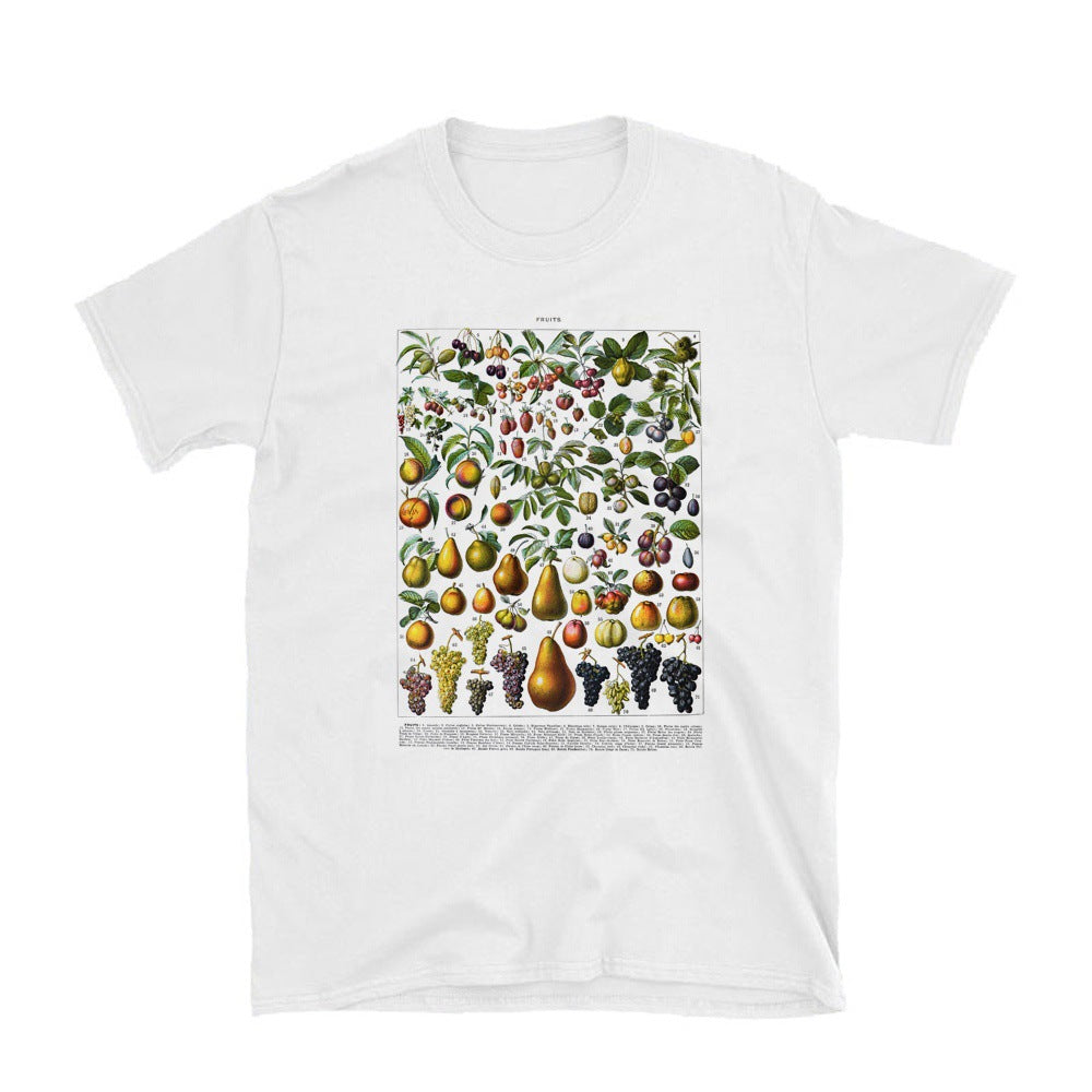 Boho Style Casual Floral Print Top Vintage Fruit