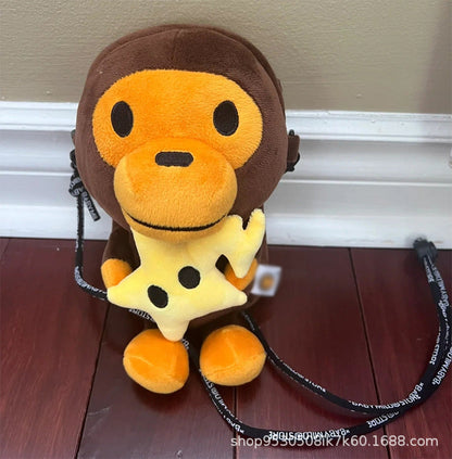Children's monkey one shoulder oblique span small bag