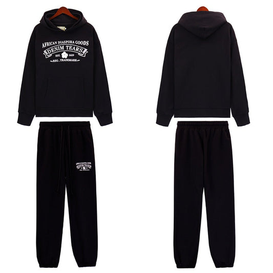Denim Tears Outfit:Hoodie/Sweatpants (Separate Purchase Options) Casual Hooded Sweatshirt Sweatpants