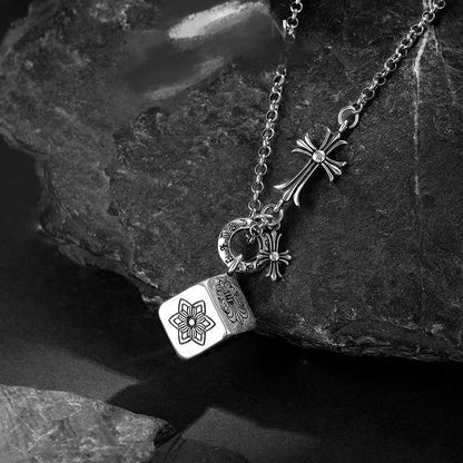 Chrome Hearts Necklace Vintage Square Dice Men's and Women's Pendants