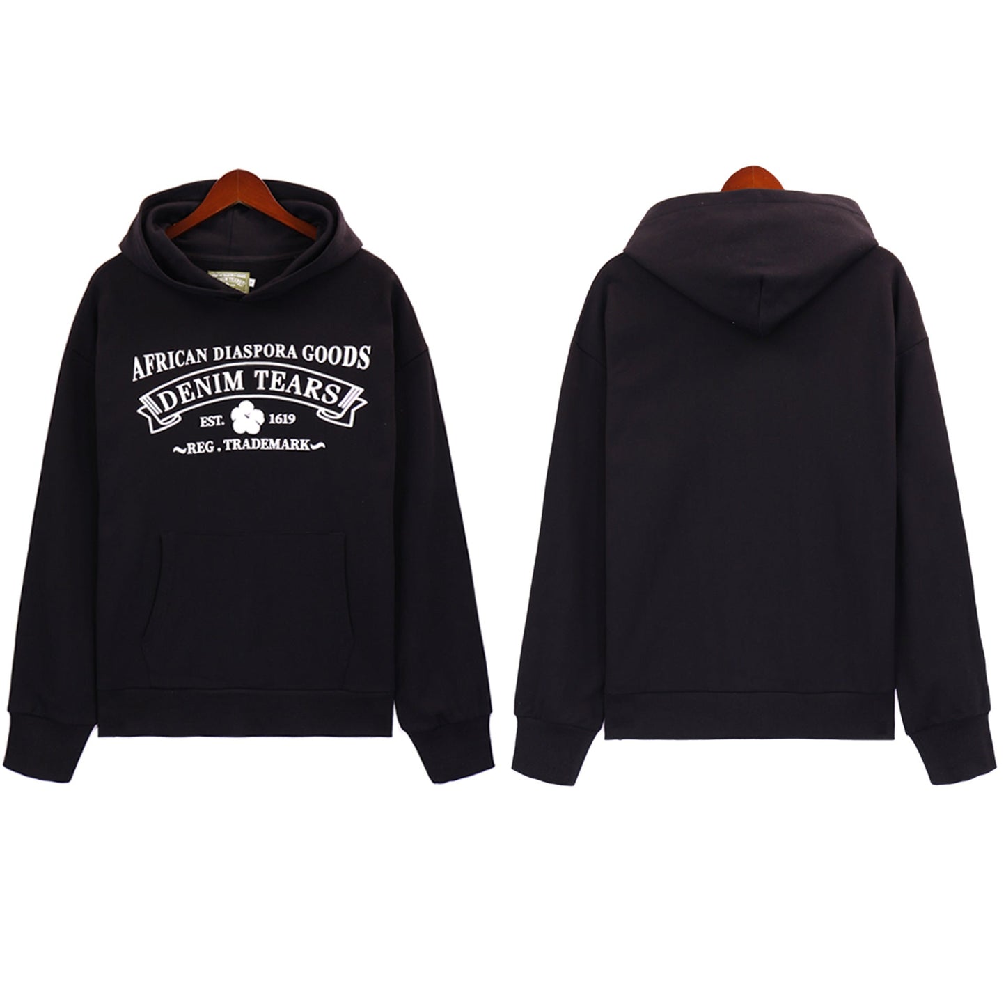 Denim Tears Outfit:Hoodie/Sweatpants (Separate Purchase Options) Kapok Letter Hooded Sweater Trousers Sports Suit