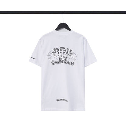 CHH Chrome Heart T Shirts Sanskrit Color Printing Loose Casual Crew Neck Short Sleeve T-Shirt
