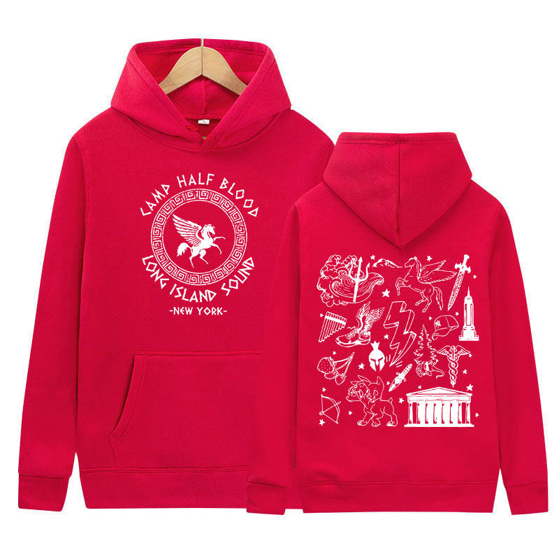 Camp Half Blood Percy Jackson Hoodie Long Island Sound Casual
