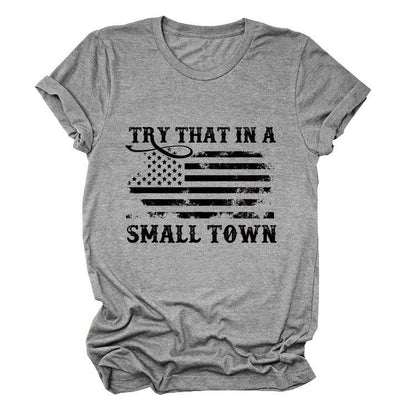 Casual crew neck women's T-shirt personalized printing fashion short sleeves