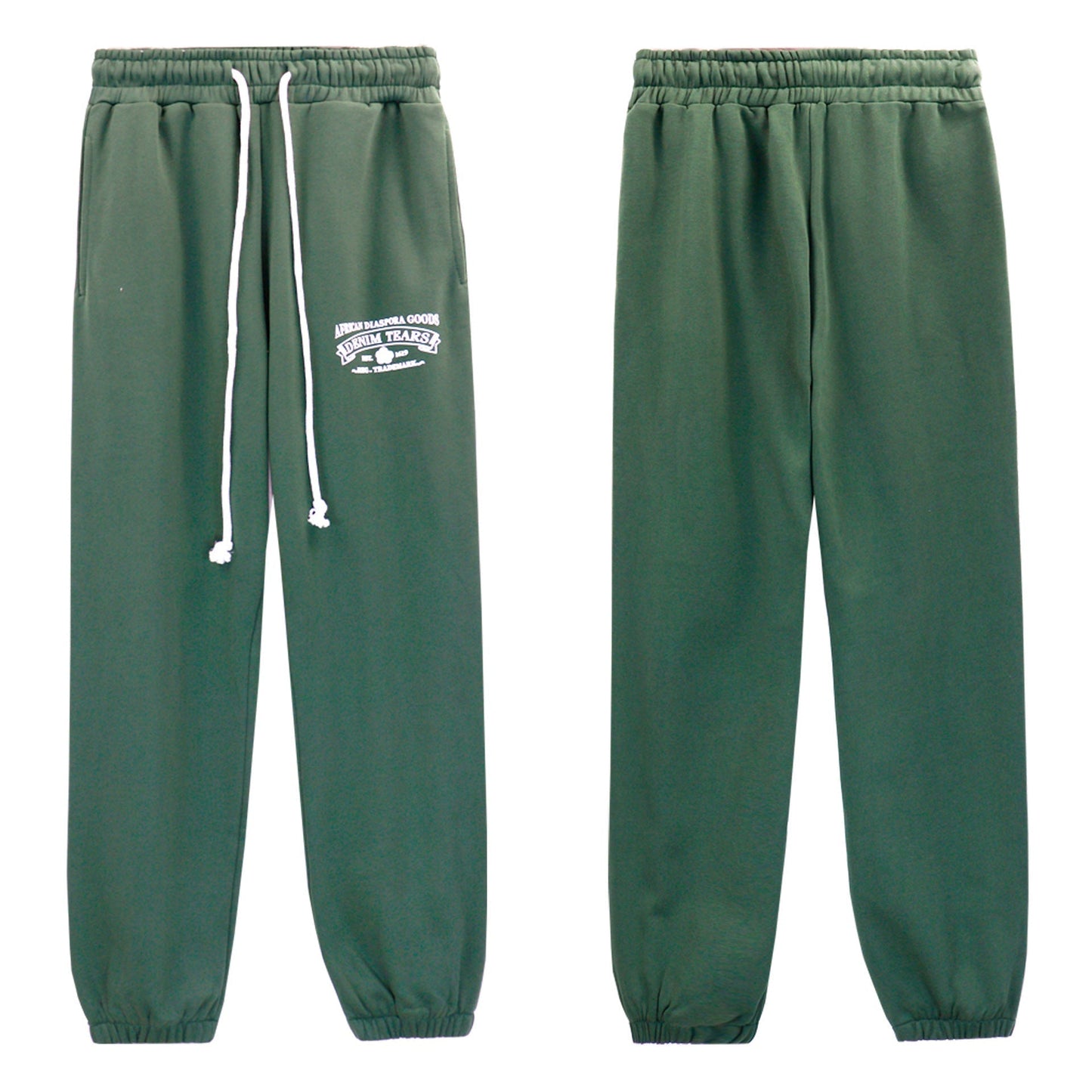 Denim Tears Outfit:Hoodie/Sweatpants (Separate Purchase Options) Kapok Letter Hooded Sweater Trousers Sports Suit