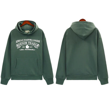 Denim Tears Outfit:Hoodie/Sweatpants (Separate Purchase Options) Casual Hooded Sweatshirt Sweatpants