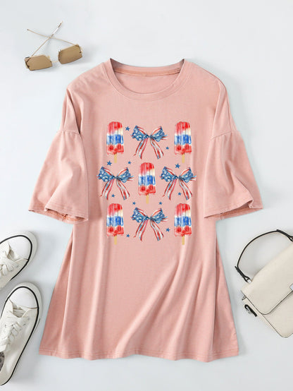 Casual T-shirt print summer loose short sleeves